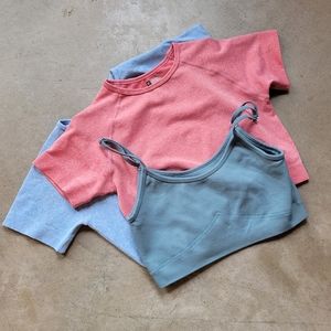 3 piece workout crop top set